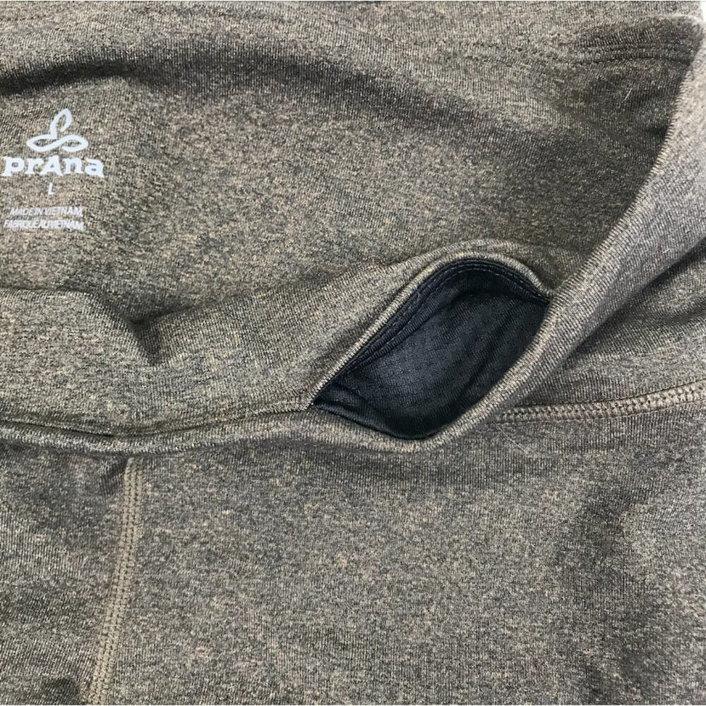PRANA Tight Knit Leggings Sz L Green Cozy Outdoor Travel Athletic Hiking Yoga - Picture 6 of 10